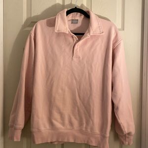 Tna Cozy fleece boyfriend sweatshirt Aritzia sweatshirt in light pink